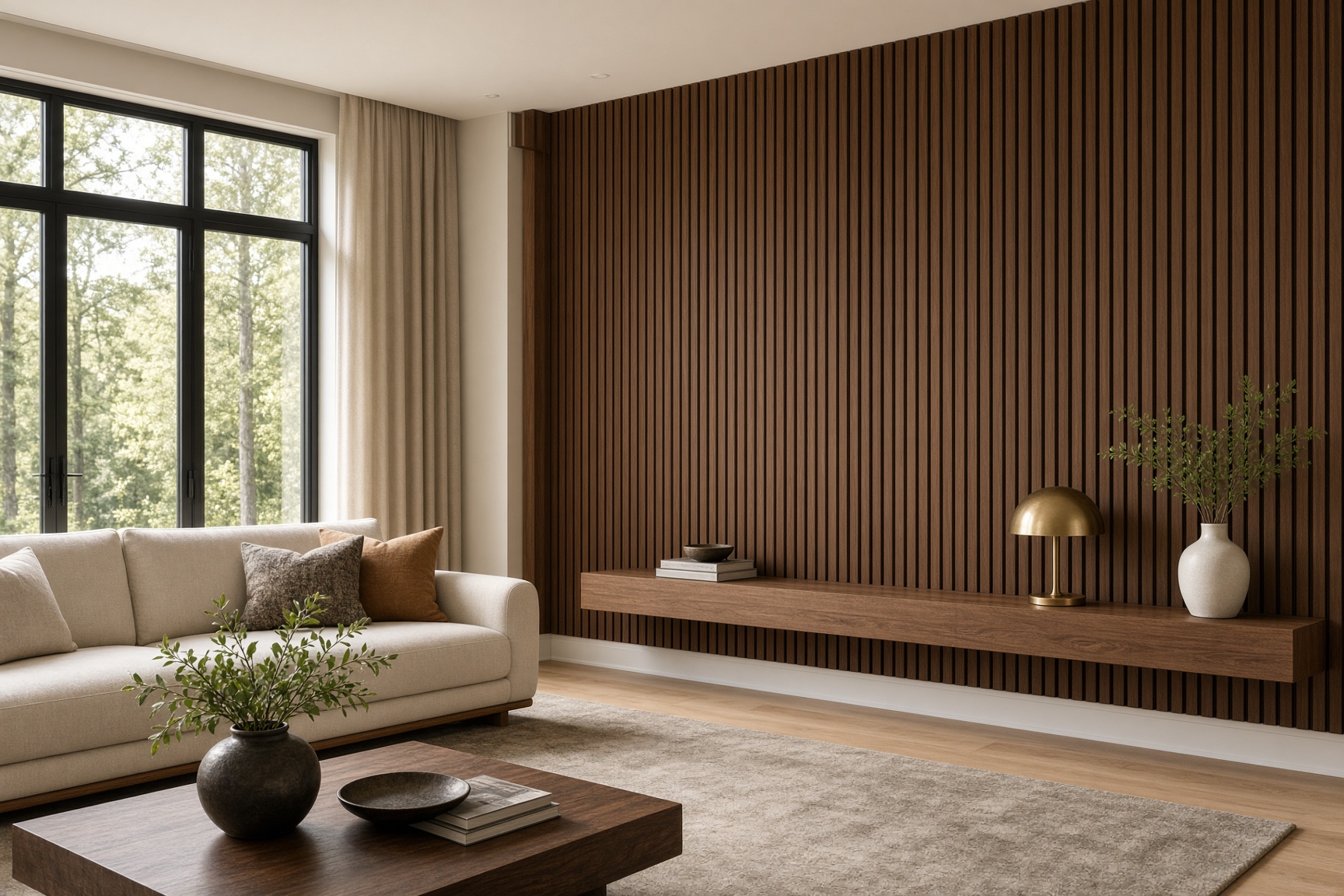 Lake Mary Walnut Slat Wall